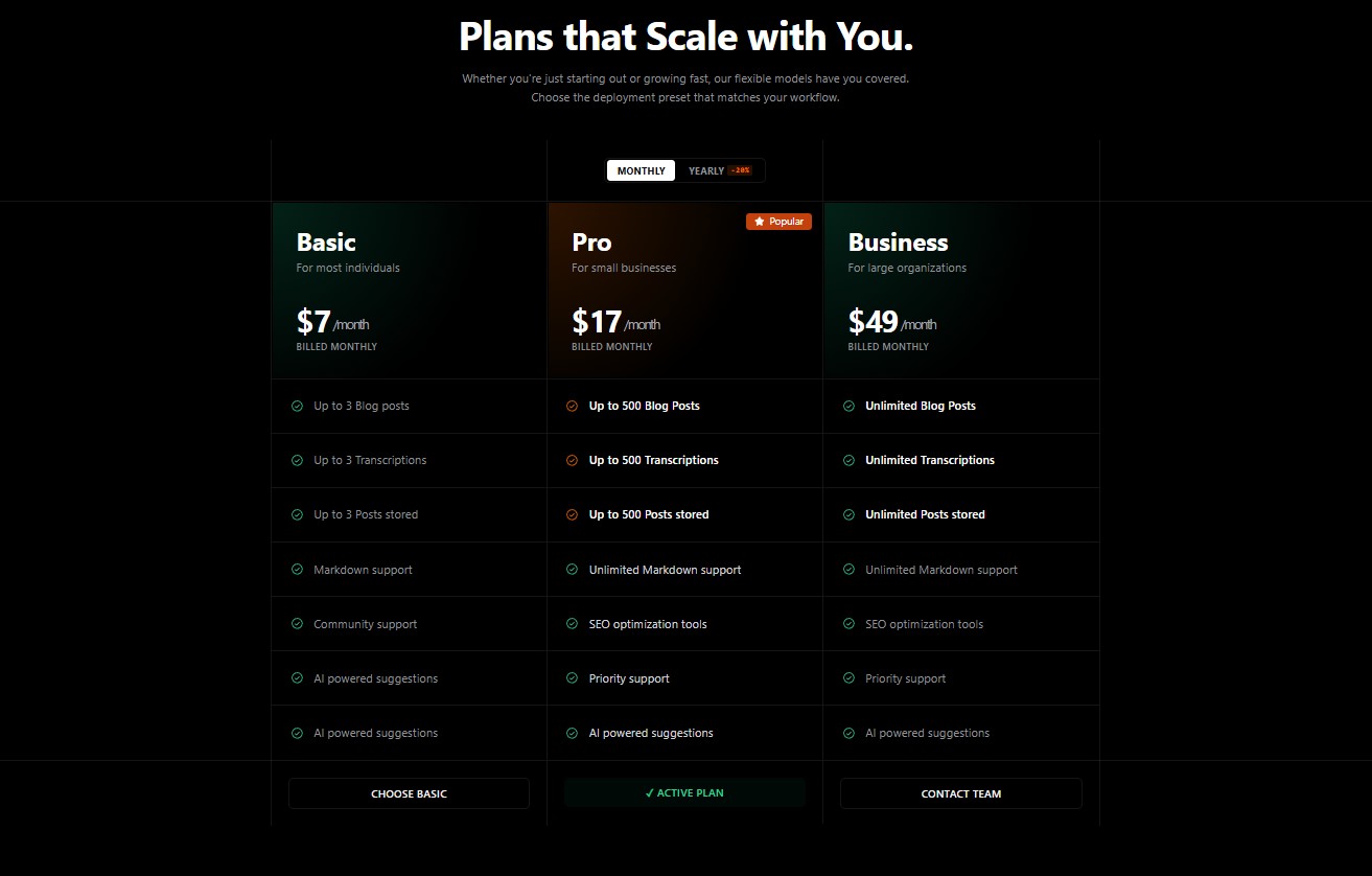 Bento Pricing Grid V2 – pricing section UI design