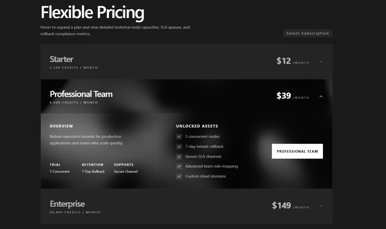 Expanding Deck Slabs – pricing section UI design