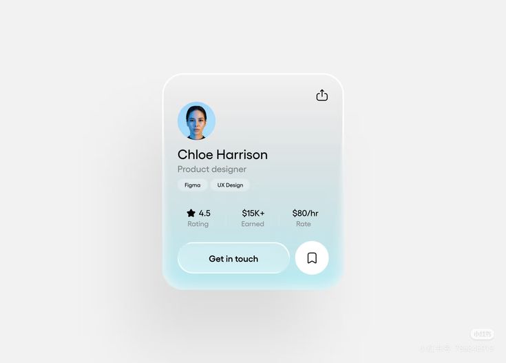 Glass Profile Card – card UI design