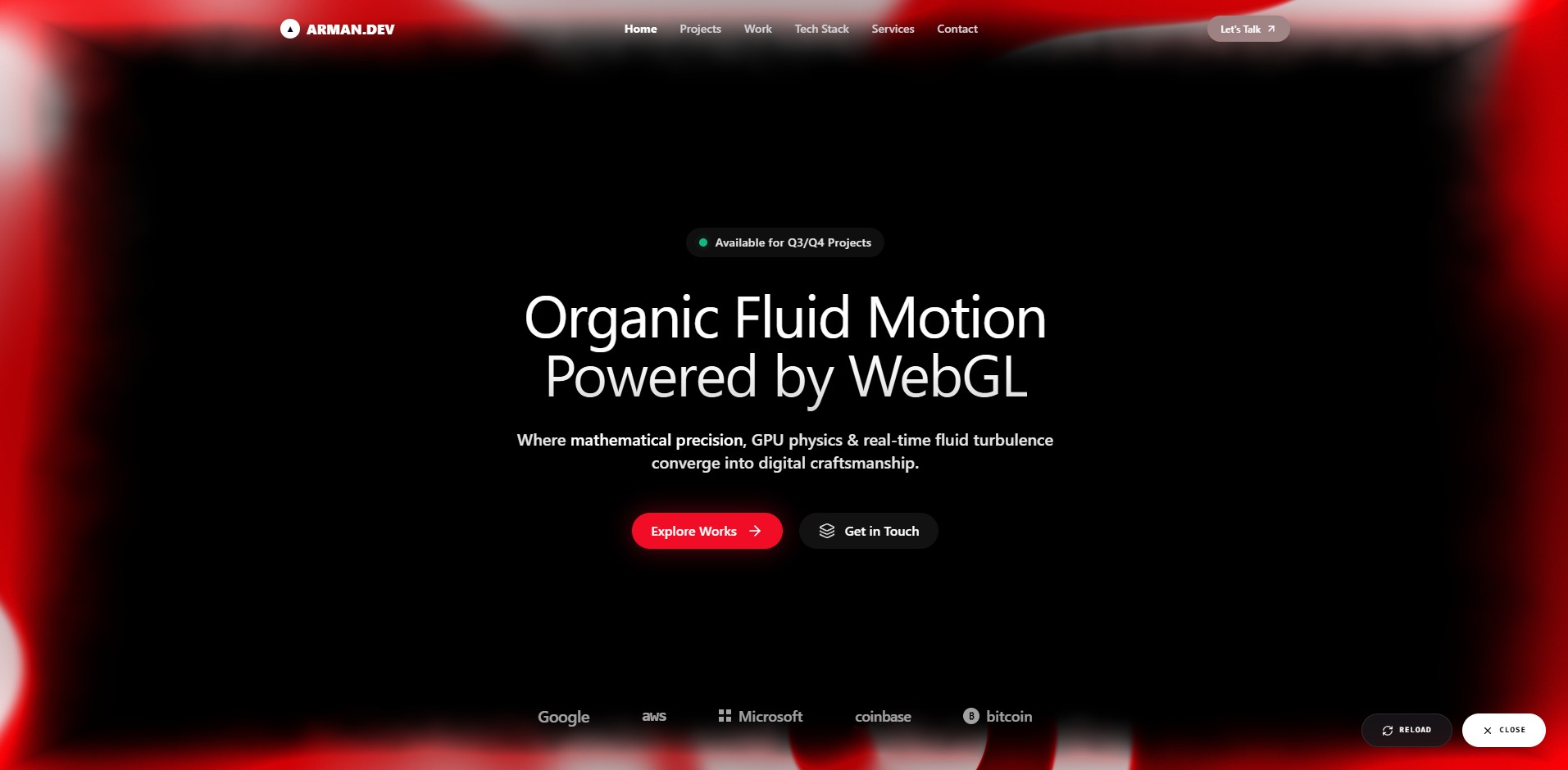 Hero Liquid Motion Presets – hero section UI design