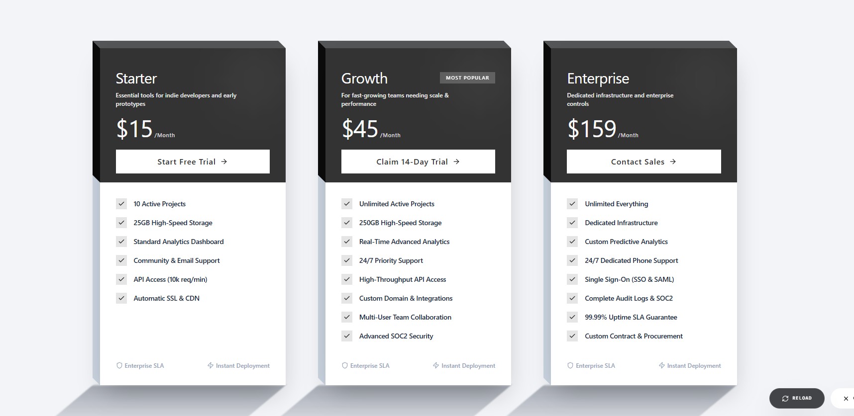 Isometric 3D Pricing – pricing section UI design