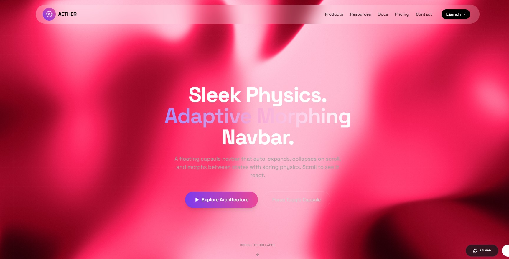 Morphing Capsule Navbar – navbar UI design