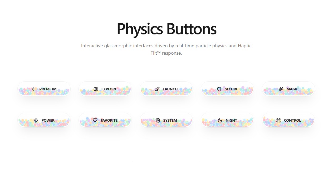 Physics Buttons – animated button UI design