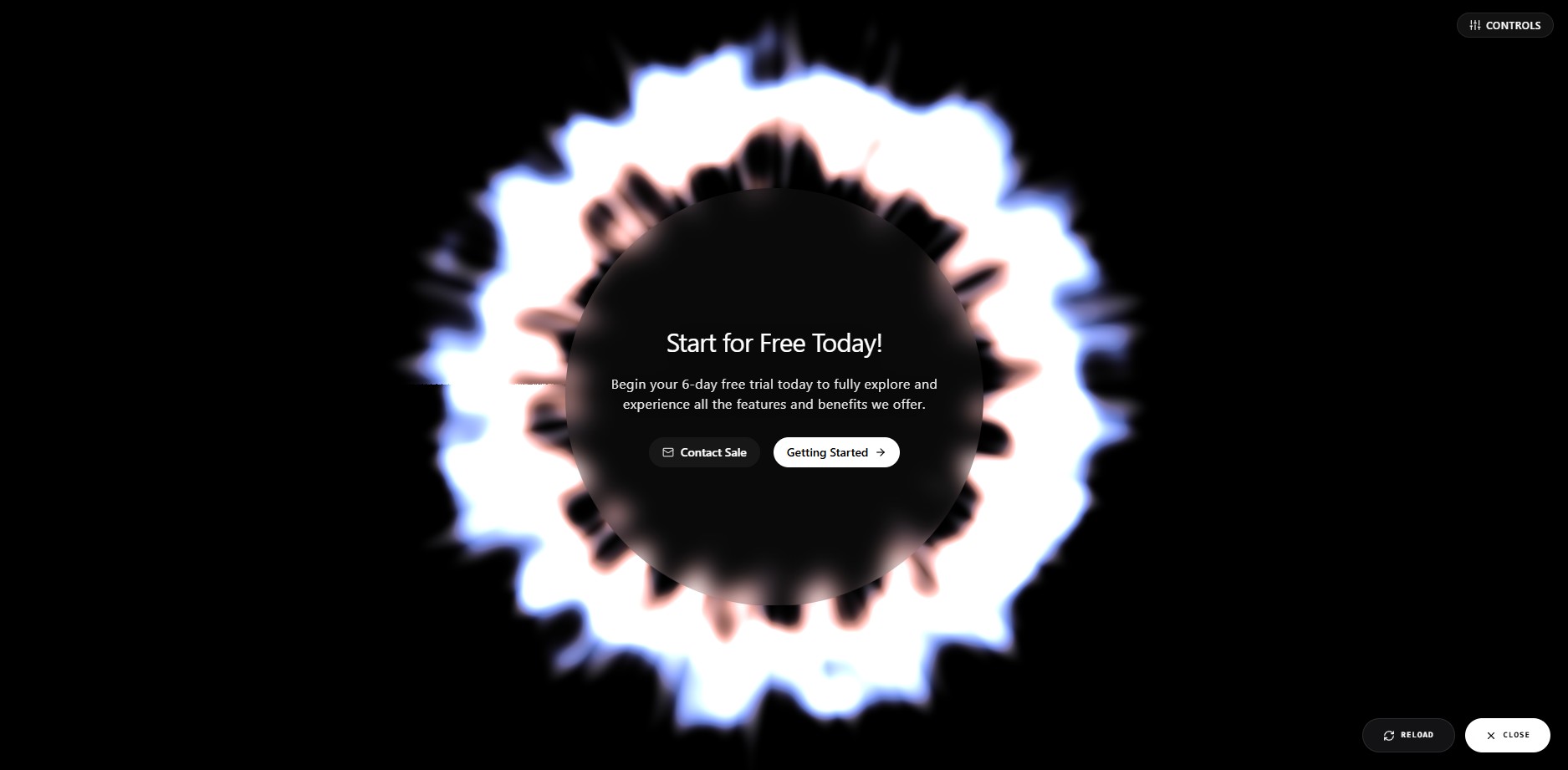 Vortex Shader Hero – hero section UI design