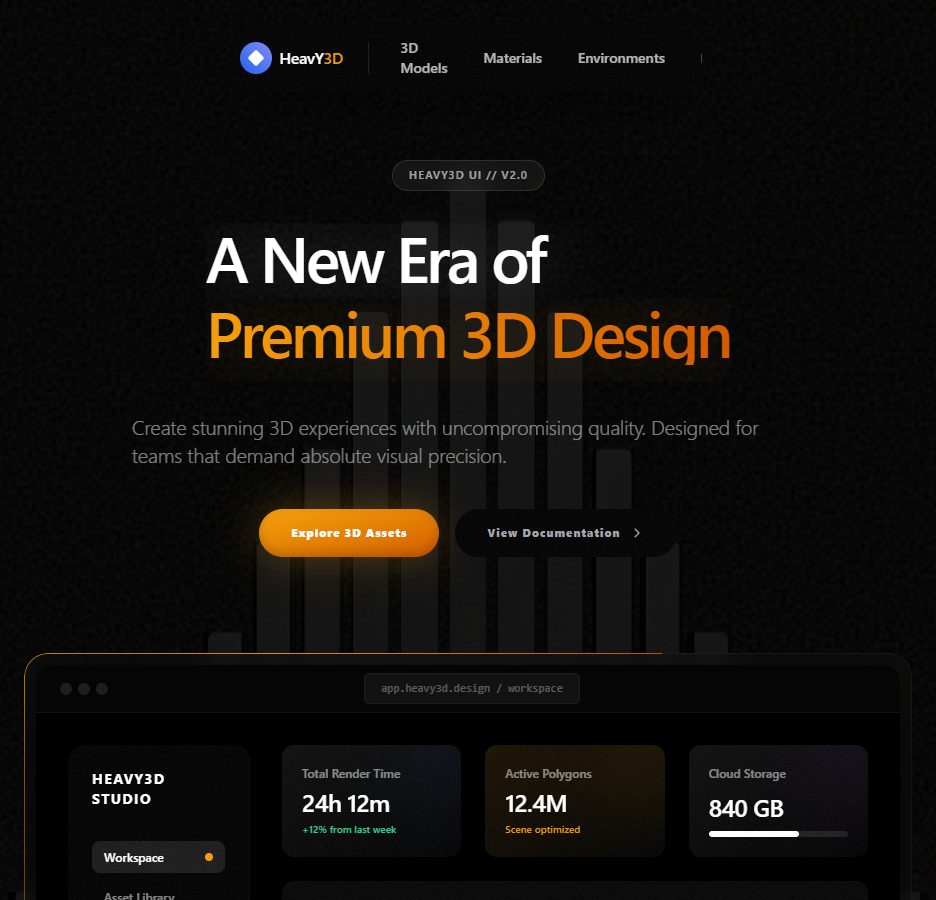 Hero Aeon – hero section UI design