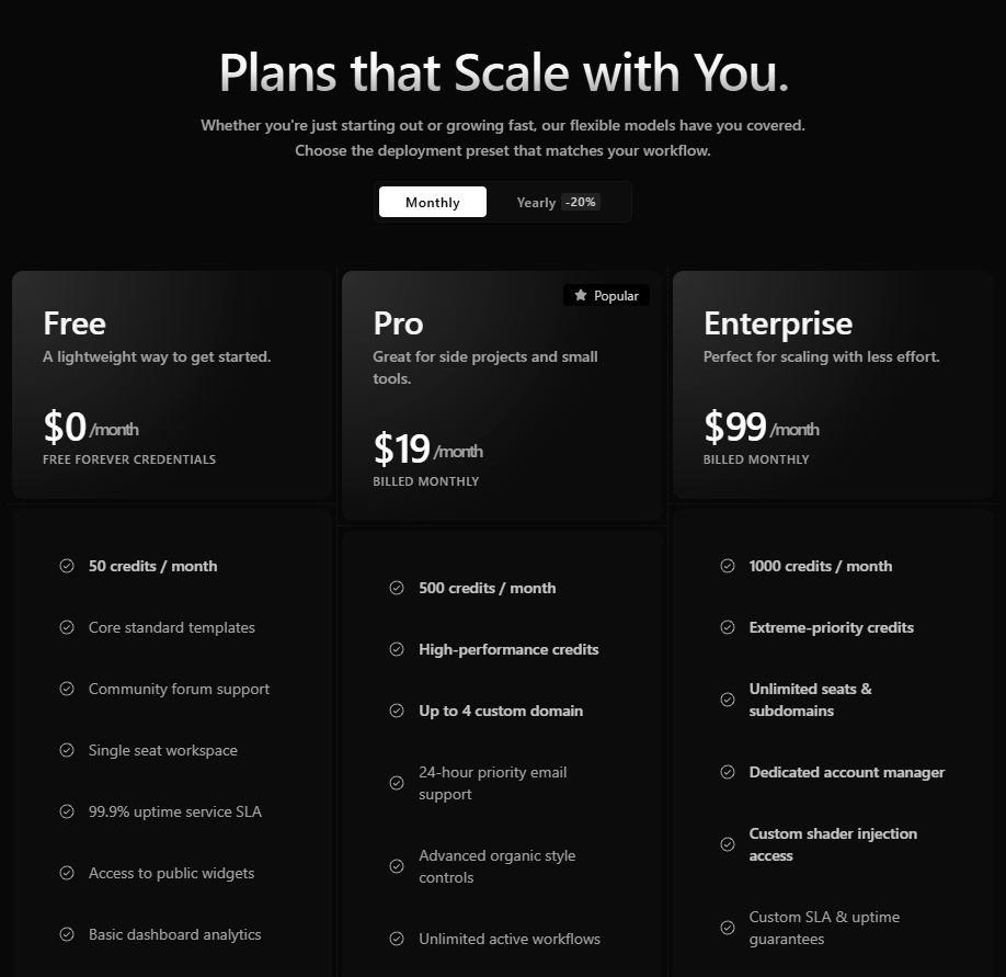 Bento Pricing Grid – pricing section UI design