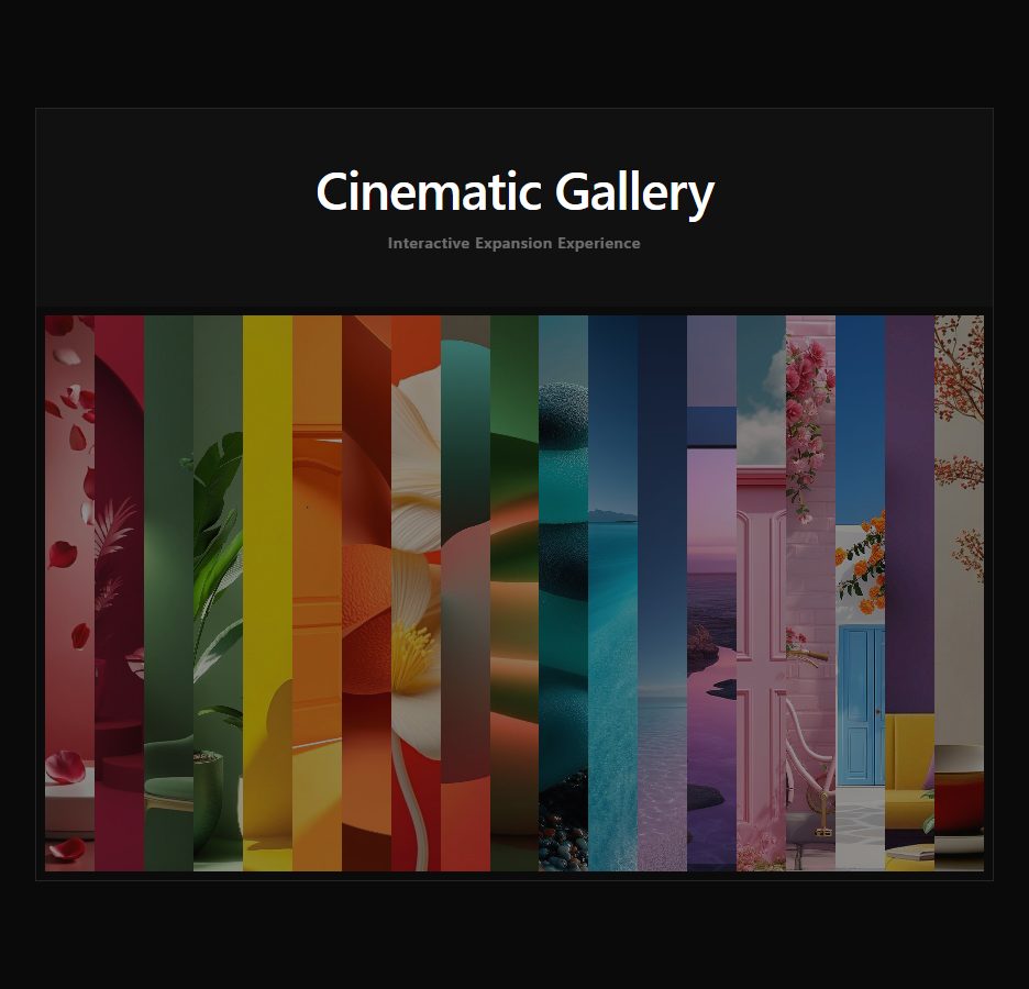 Cinematic Expansion Gallery – card UI design