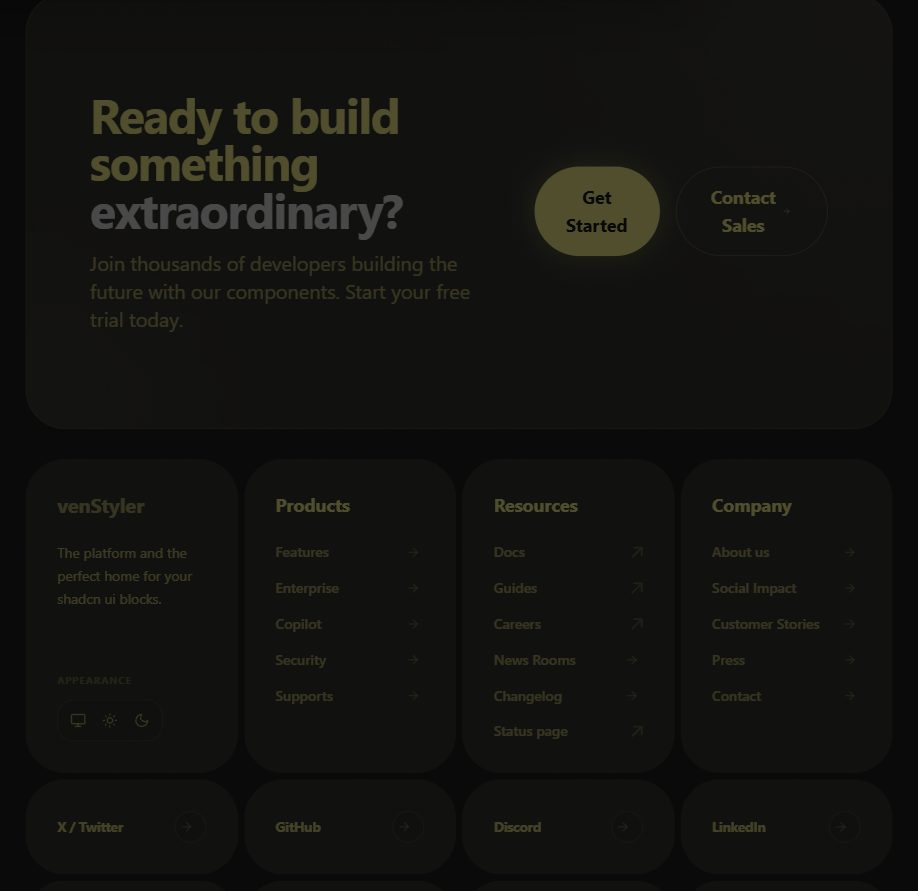 Footer Grid – website footer UI design