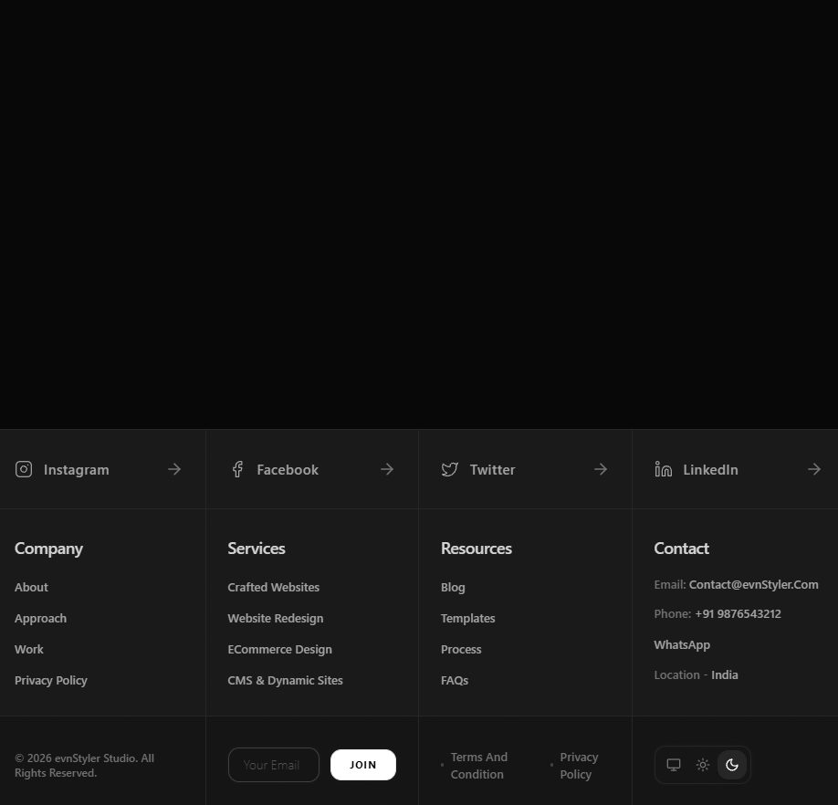 Footer Minimal – website footer UI design