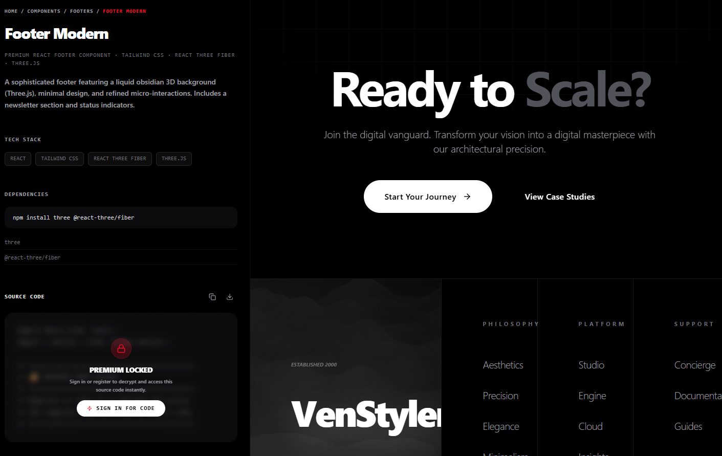 Footer Modern – website footer UI design