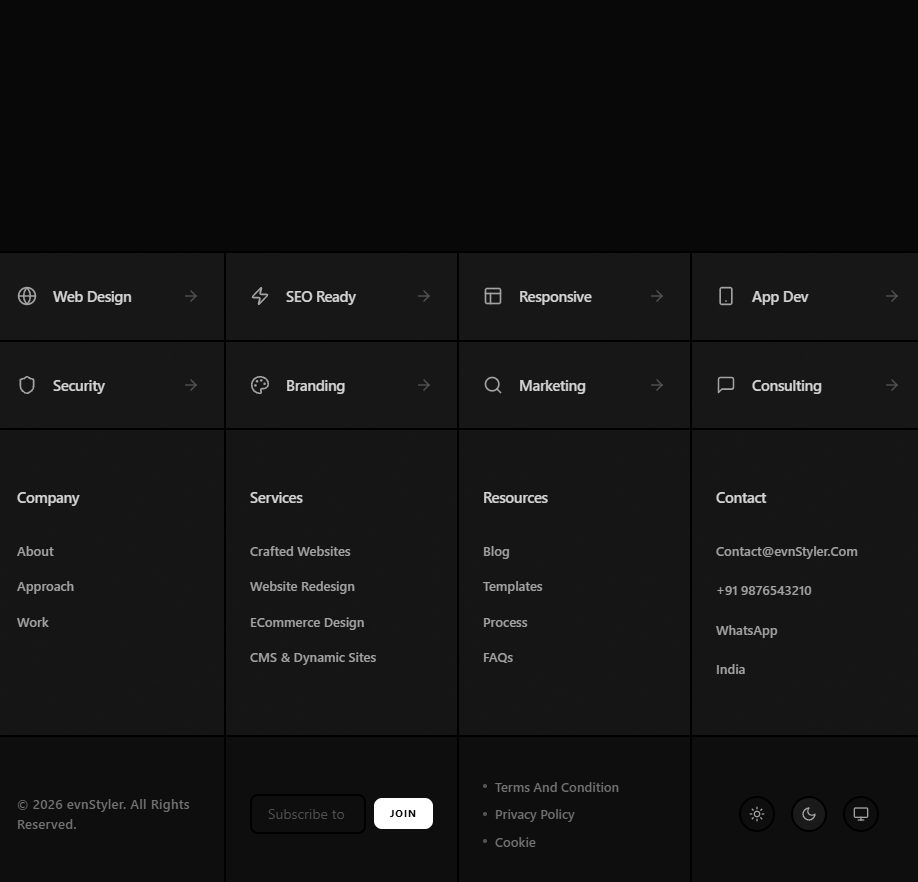 Footer Simple – website footer UI design