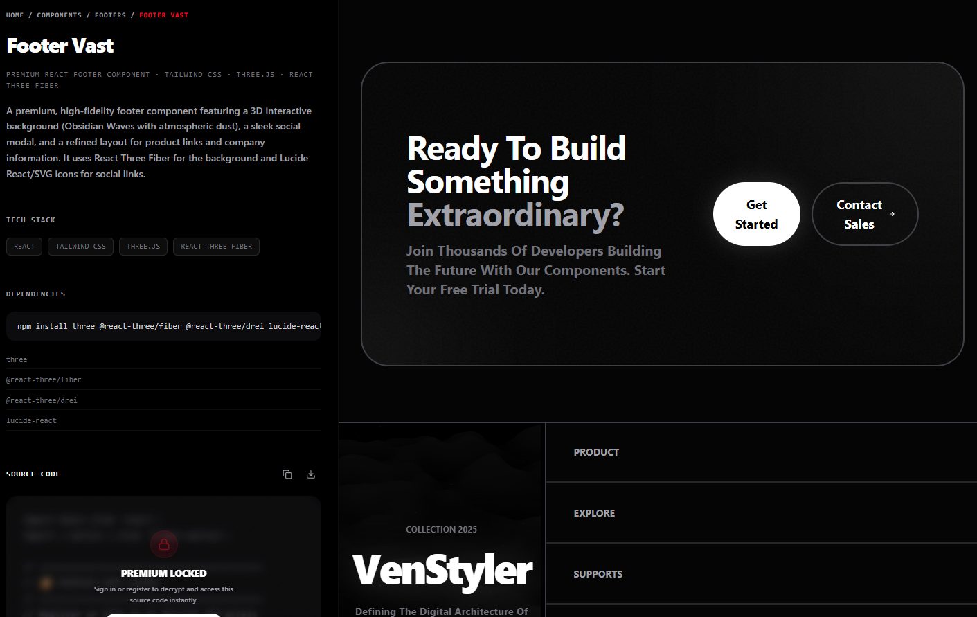 Footer Vast – website footer UI design