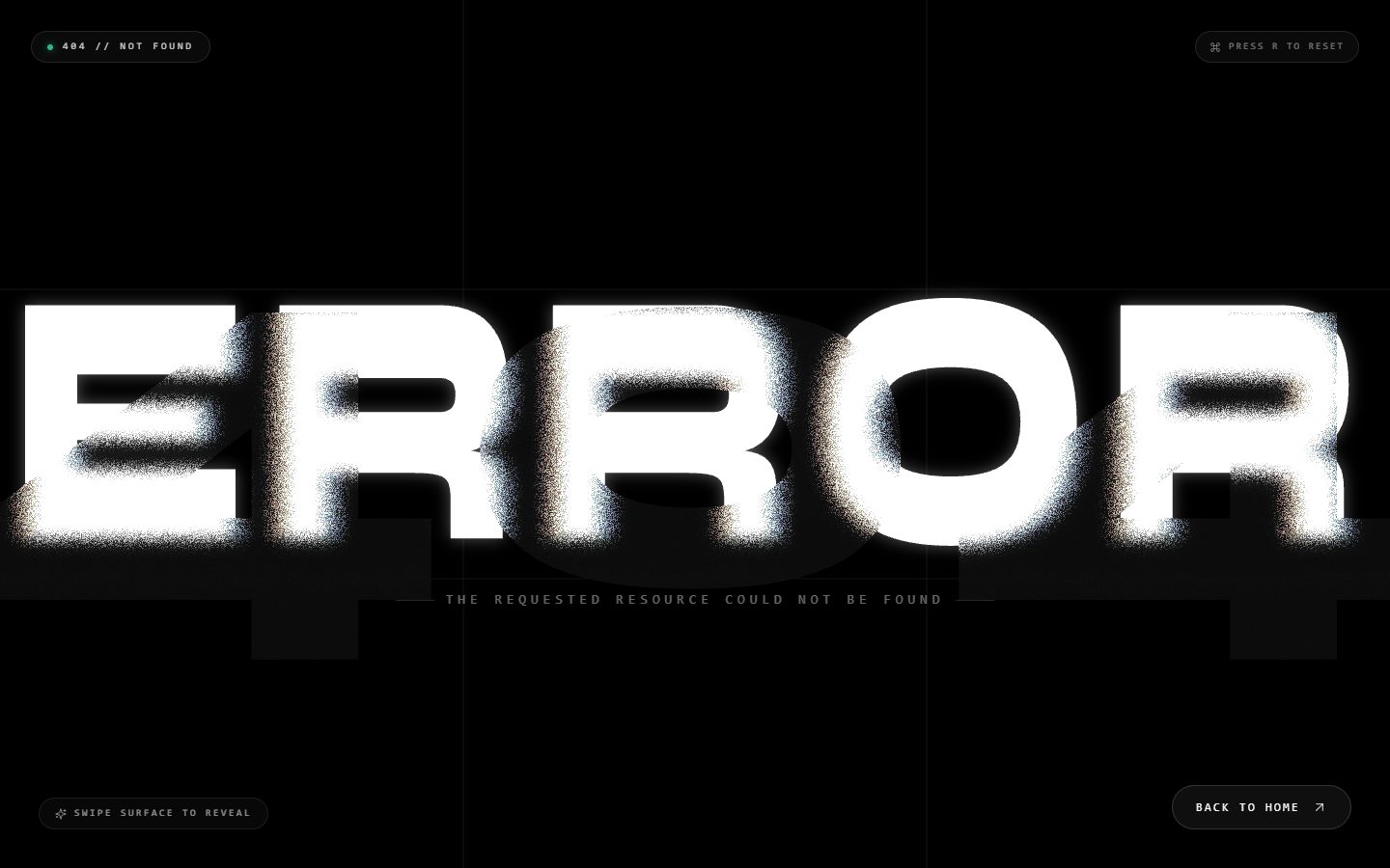 Frosted Glass Error 404 – 404 page UI design