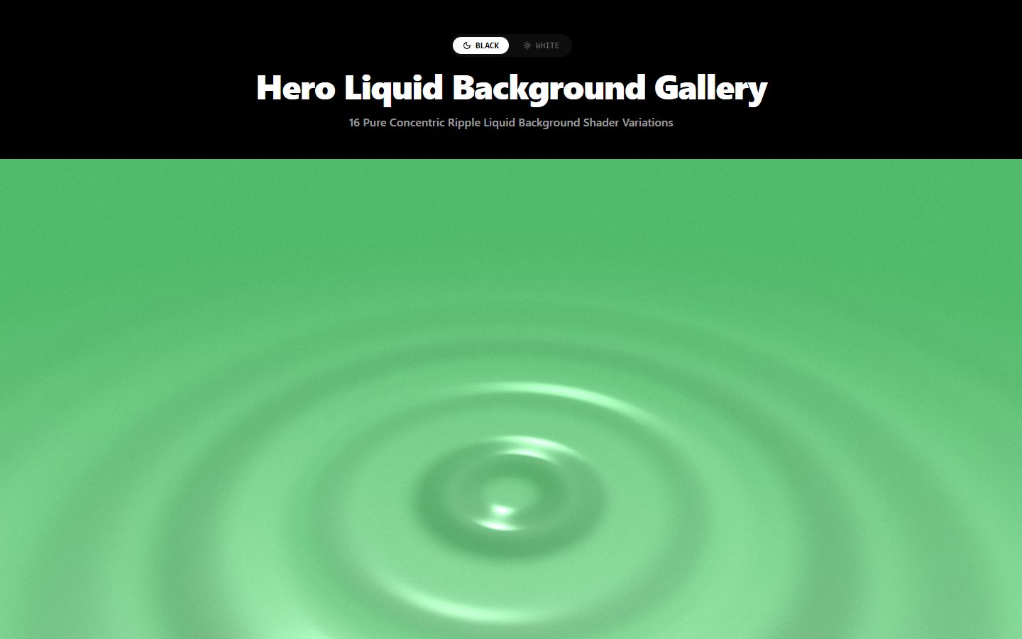 Hero Liquid Gallery – hero section UI design