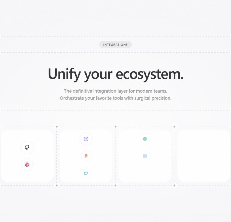 Neural Integration Grid – integration UI design