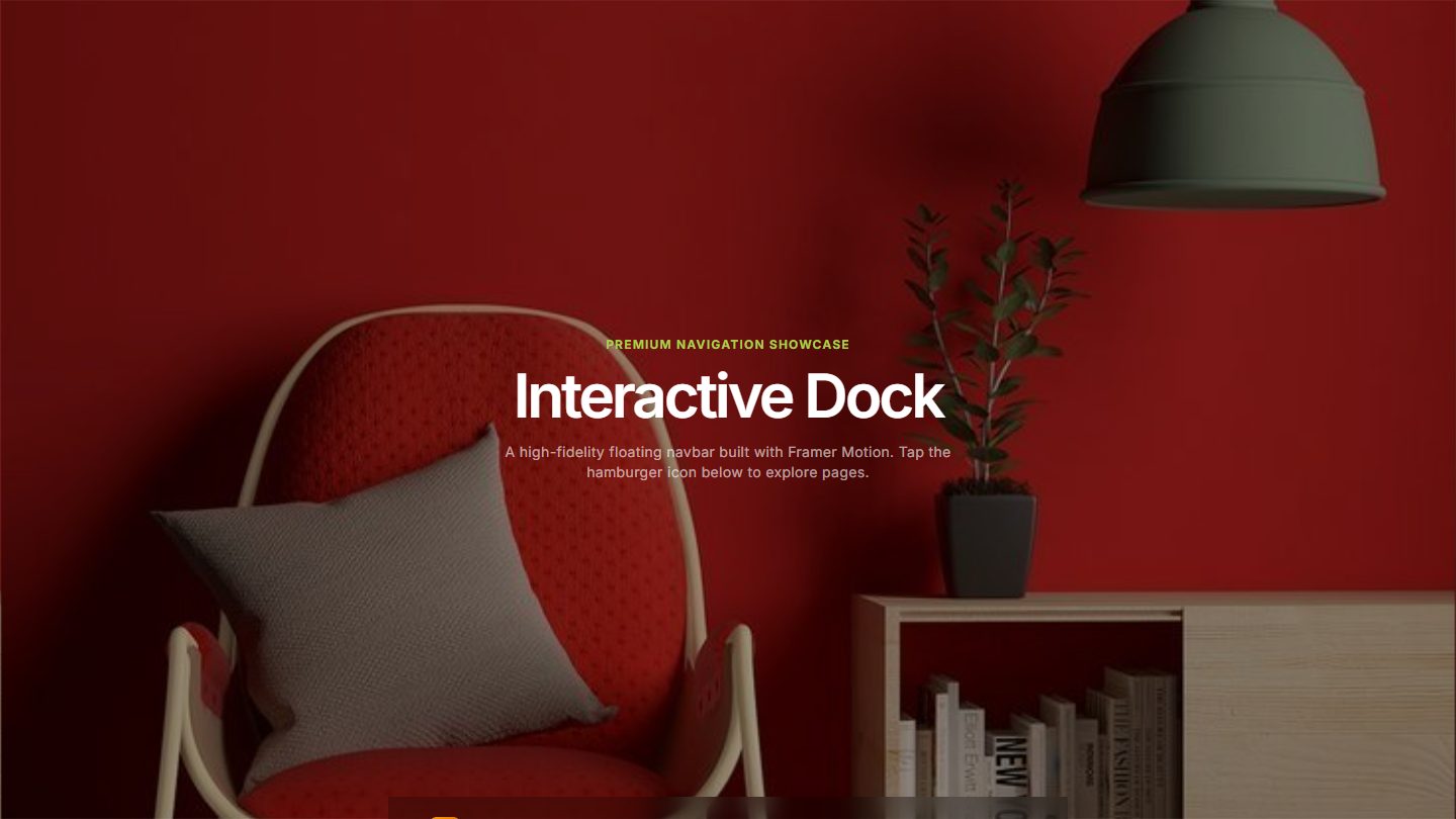 Interactive Dock Menu – navbar UI design