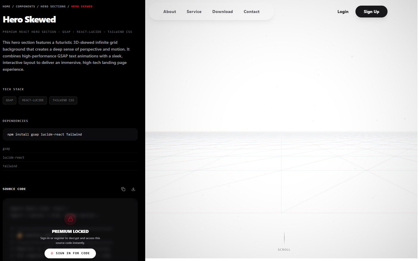 Hero Skewed – hero section UI design