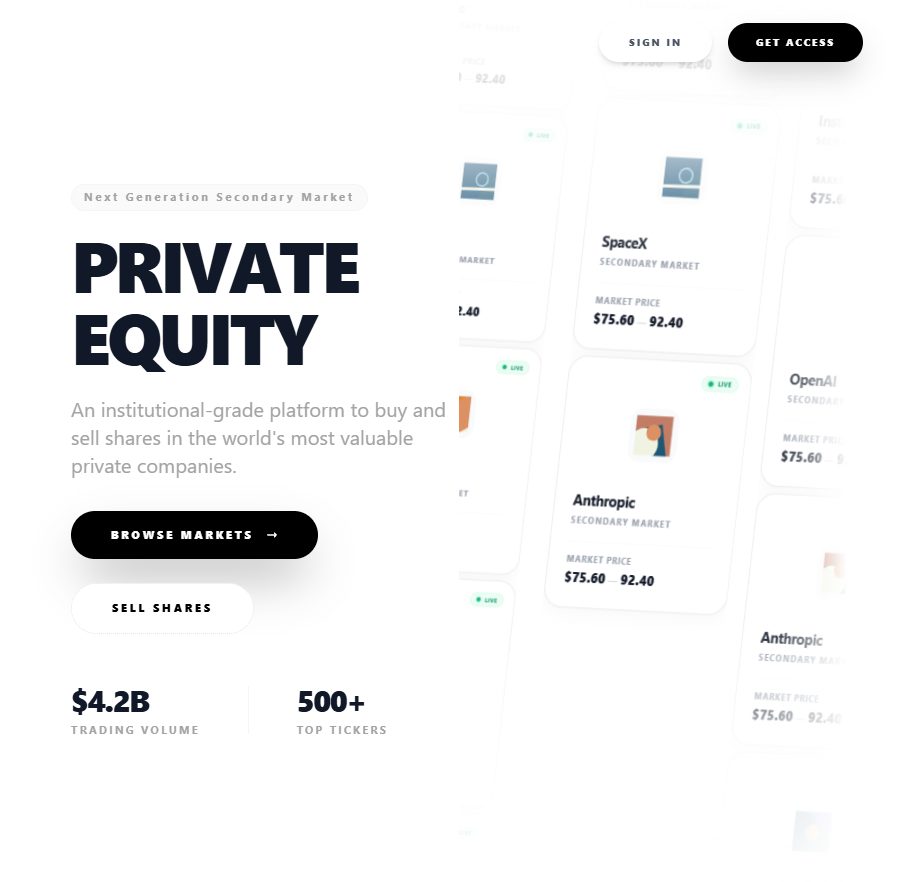 Hero Trading – hero section UI design