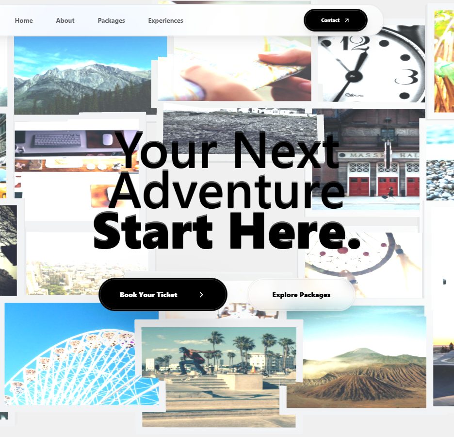 Hero Travel – hero section UI design