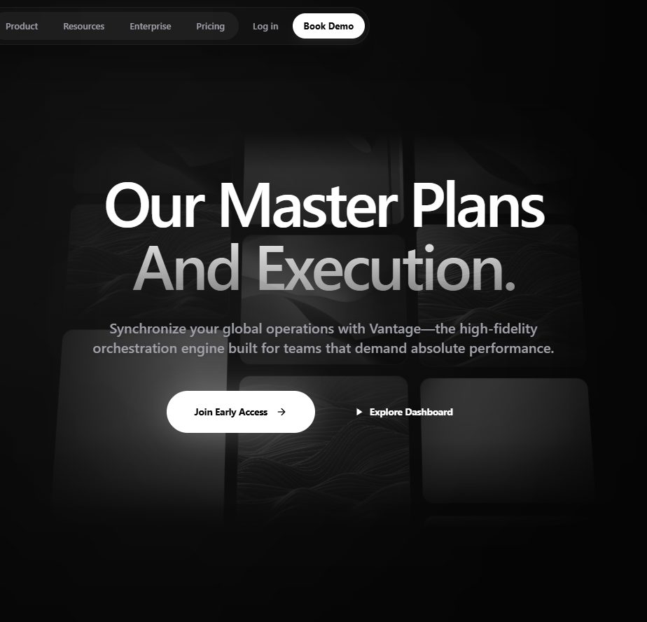 Hero Vantage – hero section UI design